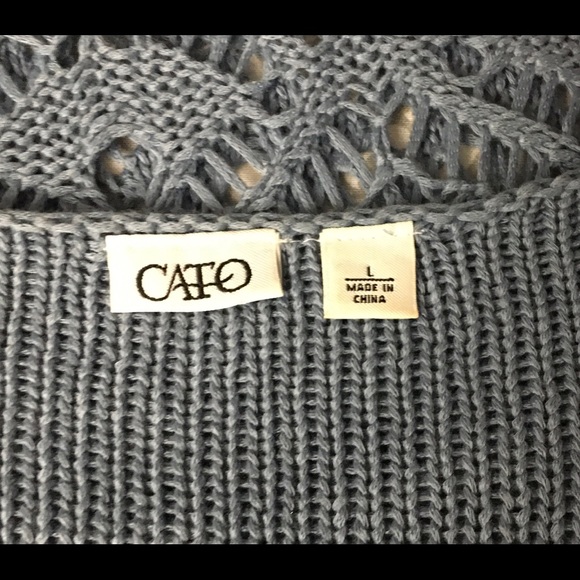 Cato sleeveless pullover- Sz. L. Med blue- fringe - Picture 4 of 8